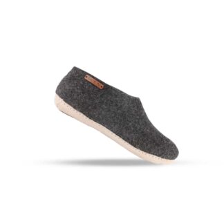 Uldhjemmesko (100% ren uld) - Model Koks m/sål i skind - Dansk Design fra SHUS - 36