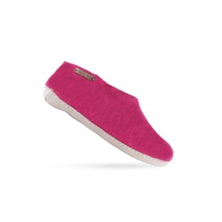 Uldhjemmesko (100% ren uld) - Model Pink m/sål i skind - Dansk Design fra SHUS - 36