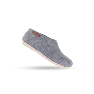 Uldhjemmesko (100% ren uld) - Model Denim m/sål i skind - Dansk Design fra SHUS - 36