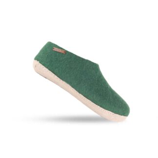 Uldhjemmesko (100% ren uld) - Model Grøn m/sål i skind - Dansk Design fra SHUS - 37