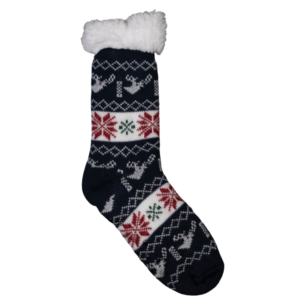 Anyway Unisex Strømper m. fleece - Navy-Hvid - 35/41