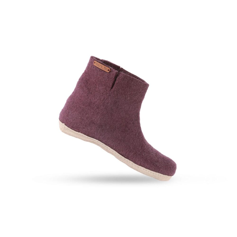 Børne Uldstøvle (100% ren uld) - Model Lilla m/sål i skind - Dansk Design fra SHUS - 25