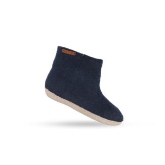Børnestøvle af uld(100% ren uld) - Model Blå m/sål i skind - Dansk Design fra SHUS - 25