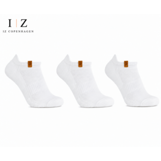 IZ Sock 3-pak hvide bomuldsankelstrømper - unisex
