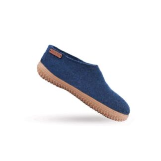 Uldhjemmesko (100% ren uld) Model Blå m/Gummisål Dansk Design fra SHUS - 36