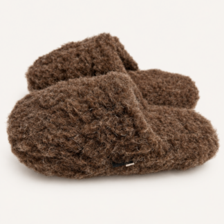 Hjemmesko i merinould (Slip-in) Brun