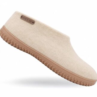 Uld hjemmesko (100% ren uld) - Model beige m/Gummisål - EU 37