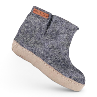 Uldstøvle Børn (100% ren uld) - Model Denim m/sål i skind - Dansk Design fra SHUS - 25
